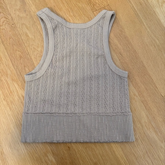 NikiBiki Cable Knit High Neck Crop Top One Size Tan - Picture 2 of 3